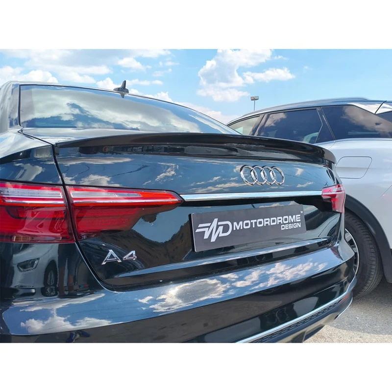 Motordrome Rear Lip Spoiler compatible with Audi A4 B9 Sedan 2015-2024 (PU) - Image 1