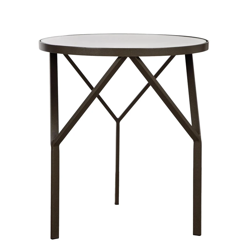GILDE Triade Side Table Metal Anthracite Round Shape Metallic Look Diameter 44 cm x Height 49 cm - Image 1