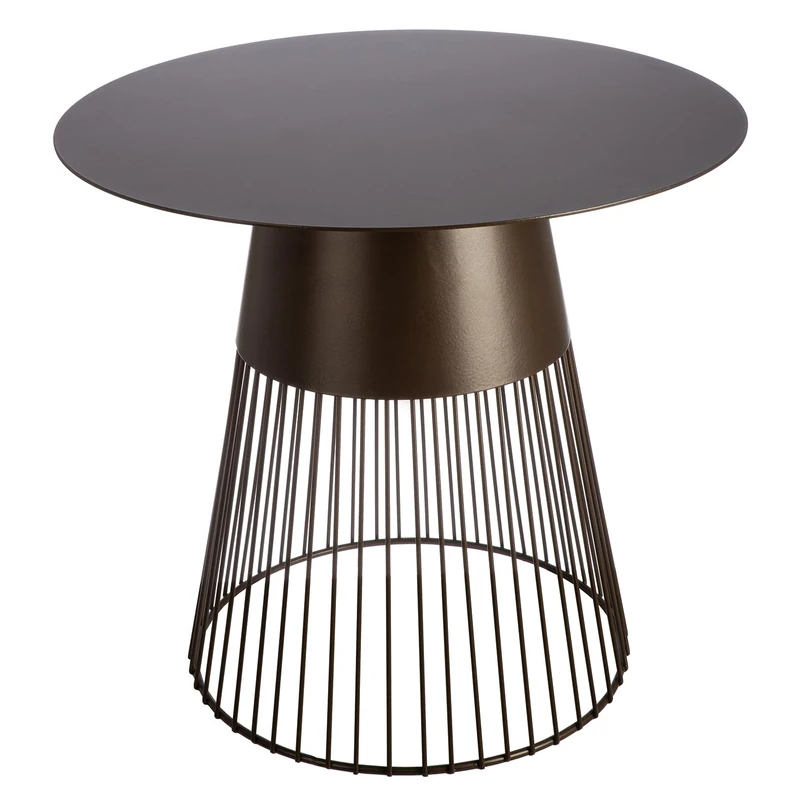GILDE Glarus Side Table, Round, Metal, Dark Brown, Matt, Height 45 cm x Diameter 50 cm, Table for the Living Room - Image 1