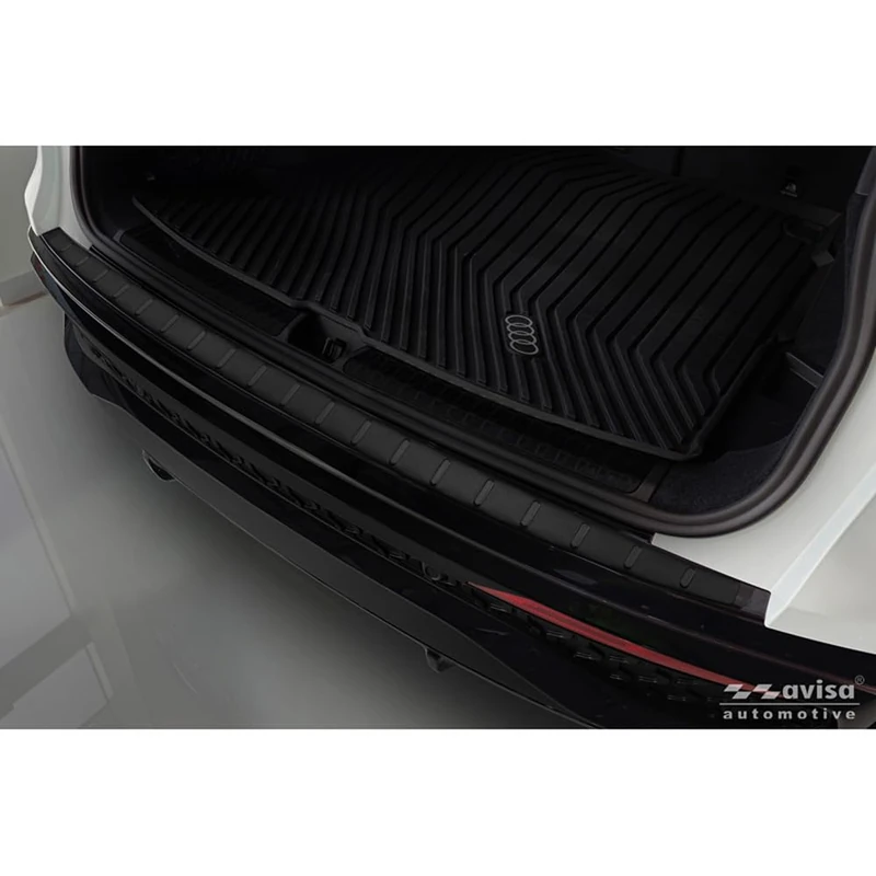 Avisa Matt Black Stainless Steel Rear bumper protector compatible with Audi Q5 (GUB) 2025- 'Ribs' - Image 1