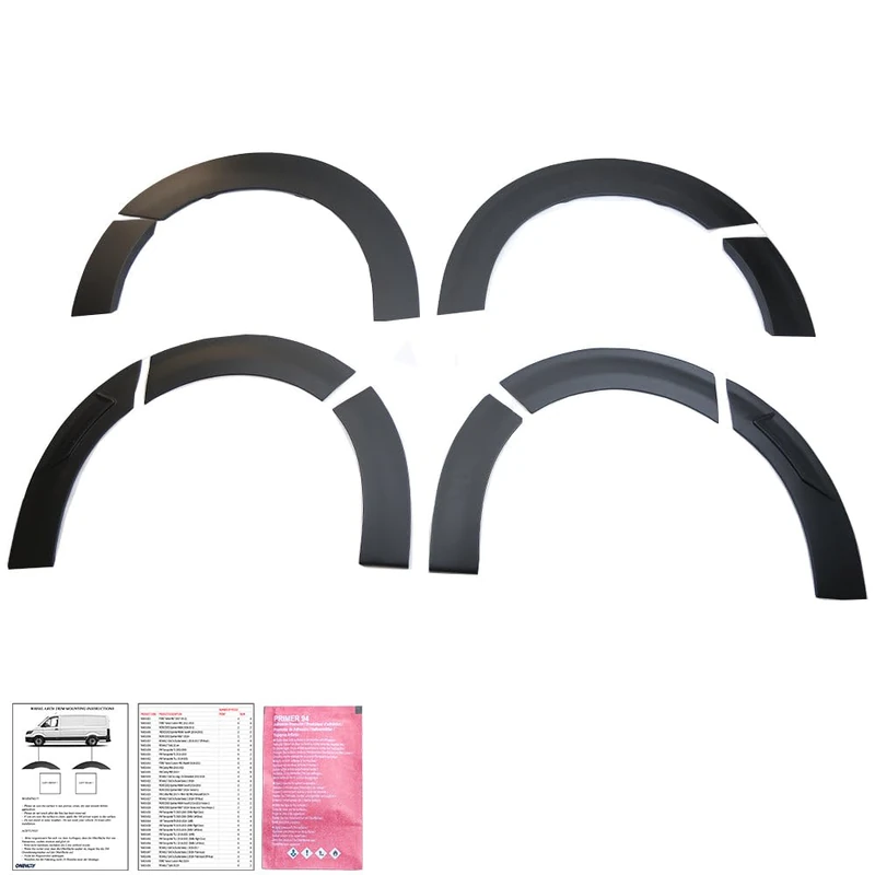 Oneway Set Wheel Arch Trims compatible with Volkswagen Transporter T7 2024- (Long wheel base) - Matt black