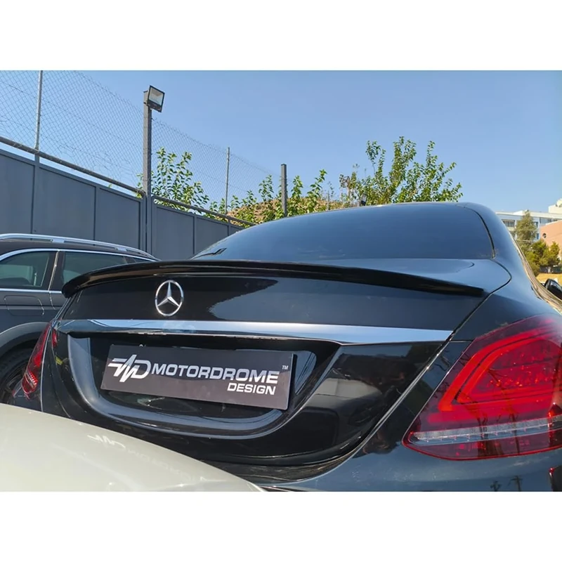Motordrome Trunk spoiler lip compatible with Mercedes C-Class W205 Sedan 2014-2021 (PU)