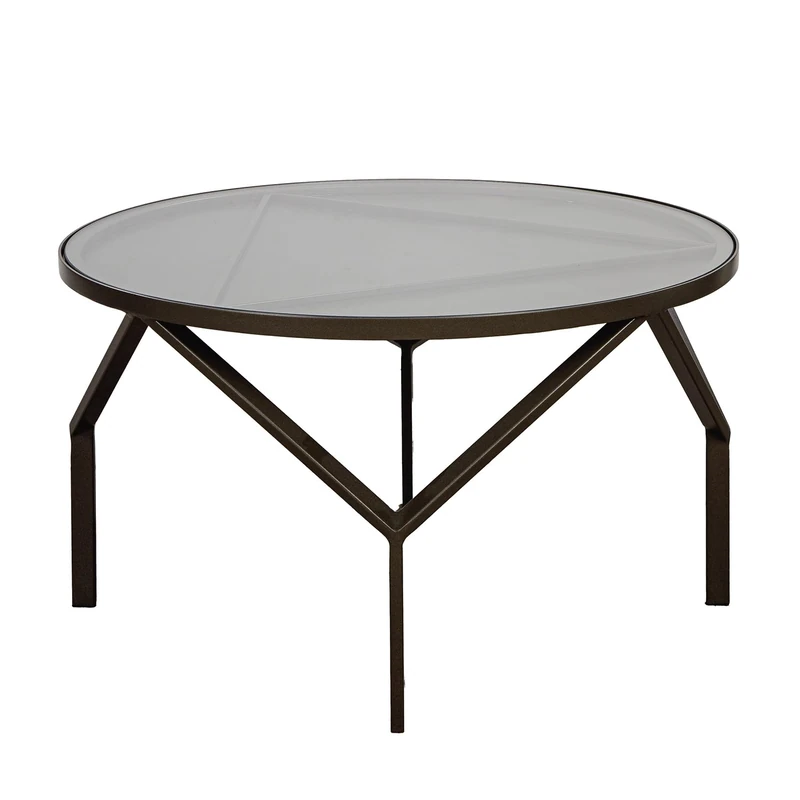 GILDE Triade Side Table Metal Round Anthracite Metallic Look Diameter 69 cm x Height 39 cm