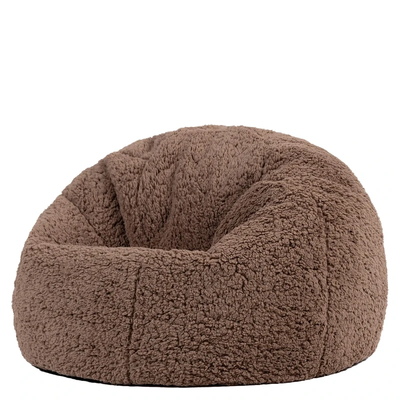 icon Kingston Large Kids Bean Bag, Brown, Teddy Berber Fleece, Kids Bean Bag Chair with Filling Included, Gifts for Girls, Bedroom, Bedroom Accessories