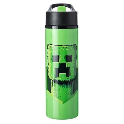 Official Minecraft Water Bottle Collection - Kids Drinks Bottles 450ml–750ml Creeper, Alex & Steve Designs Leak-Proof School Bottles Gift for Minecraft Fans