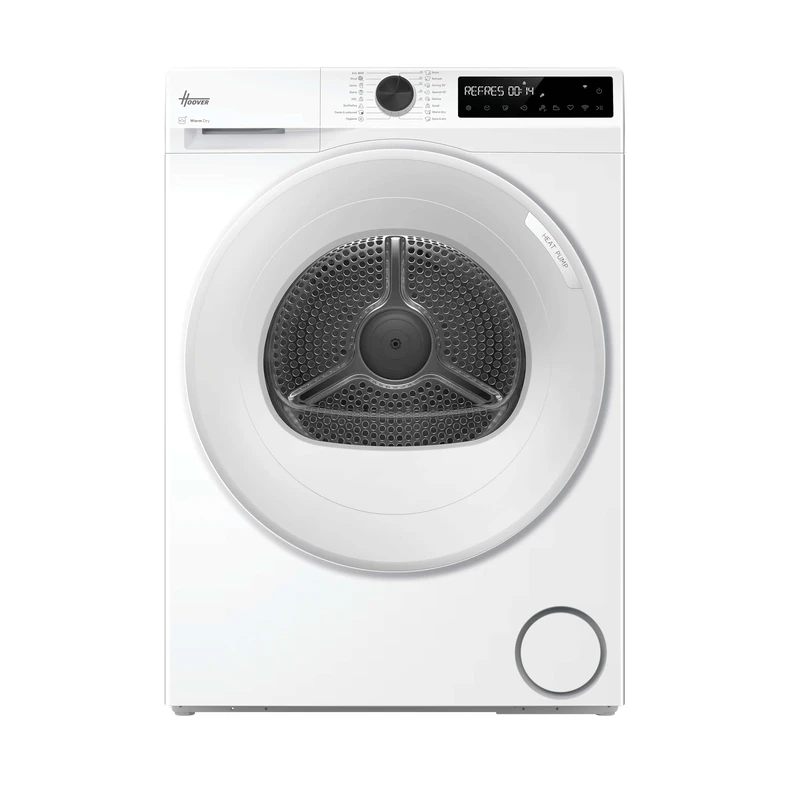 Hoover Pro Dry Series 3 Tumble Dryer, Heat Pump, 9kg, 15 Programmes, 99.9% Germ Free, WIFI Connected, White/White Door, 60x60x85 cm -HBR 9N2X-80
