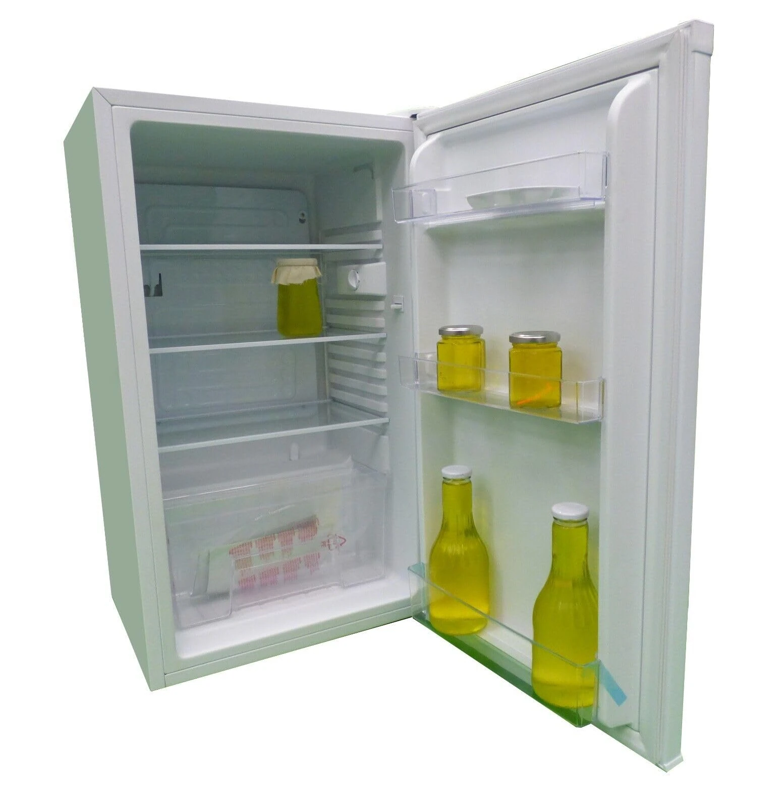 GILLCO Essentials, Low Cost, Energy Efficient 48cm Wide Undercounter Larder Fridge, 90 Litres, 50D x 48W x 84H cm, 3 Door Compartments, LED Light, Dial Controls, White
