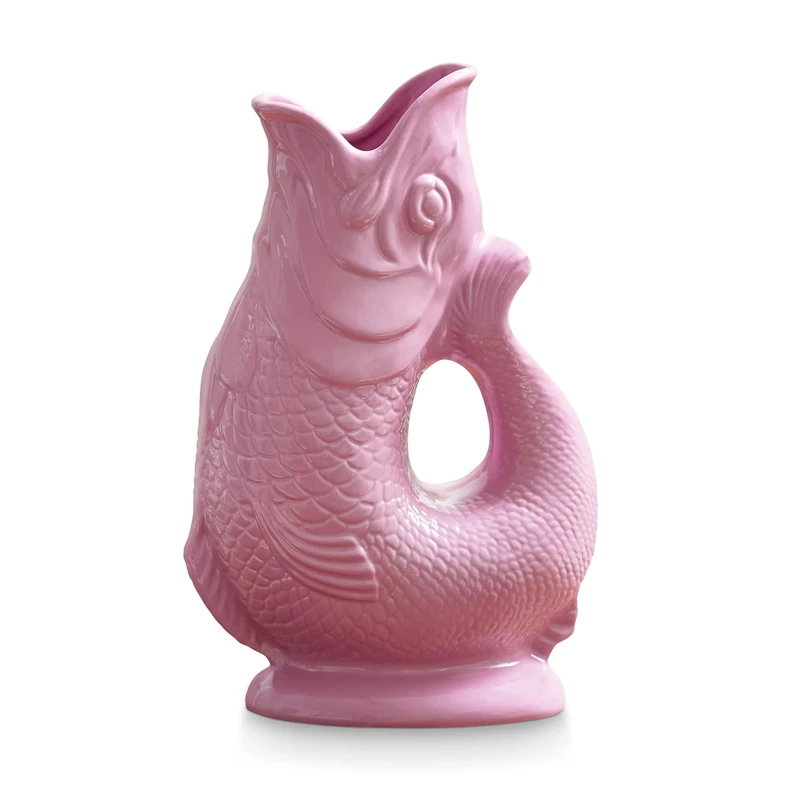 Wade Fish Jug, Handcrafted in Stoke-on-Trent England, Award-Winning Iconic UK Heritage Brand, English Earthenware, 1.2L, Pink