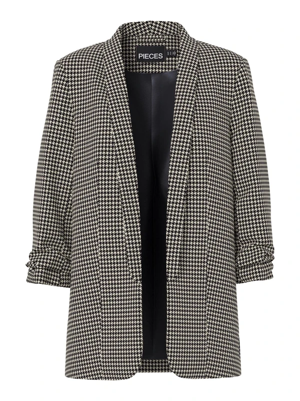 Pieces Female Blazer PCBOSELLA 3/4 Arm Print, White Pepper 1, XL