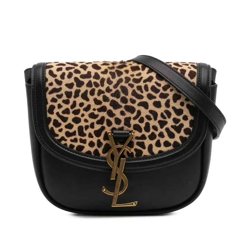Yves Saint Laurent Pre-Loved Small Calfskin And Pony Hair Leopard Print Kaia Crossbody Bag