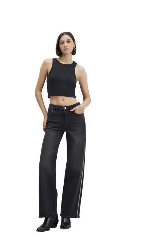 Mavi Women's Malibu Jeans, Dark Smoke Brushed Denim, 25/30 - Image 1