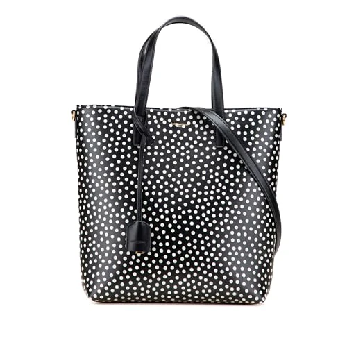 Yves Saint Laurent Pre-Loved Toy Calfskin Polka Dot North South Shopping Tote Handbag