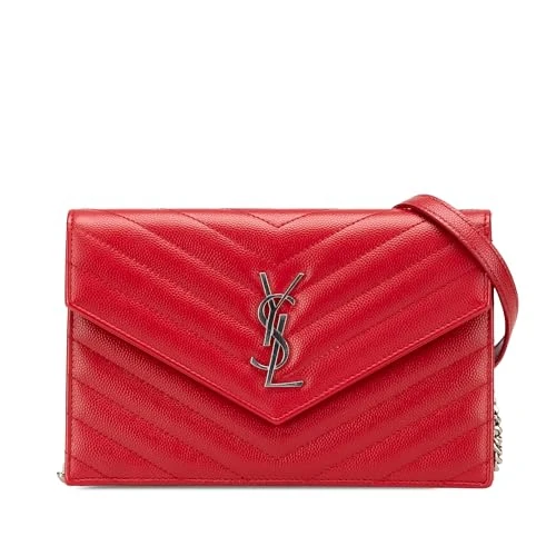 Yves Saint Laurent Pre-Loved Grain De Poudre Cassandre Chain Wallet Handbag Crossbody Bag