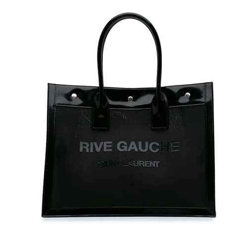 Saint Laurent Pre-Loved Small Mesh and Patent Rive Gauche Tote