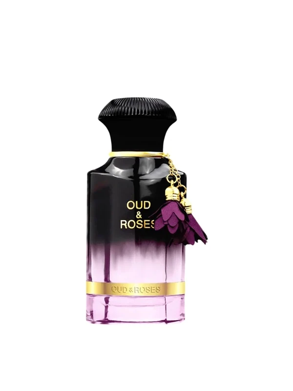 Oud & Roses Luxury Perfume 60ml, Black and Purple Glass Bottle