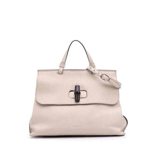 Gucci Pre-Loved Medium Leather Bamboo Daily Satchel