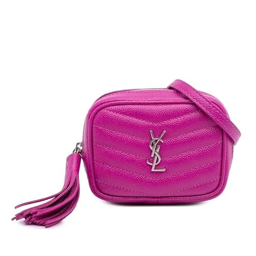 Saint Laurent Pre-Loved Baby Matelasse Grain De Poudre Monogram Lou Camera Bag