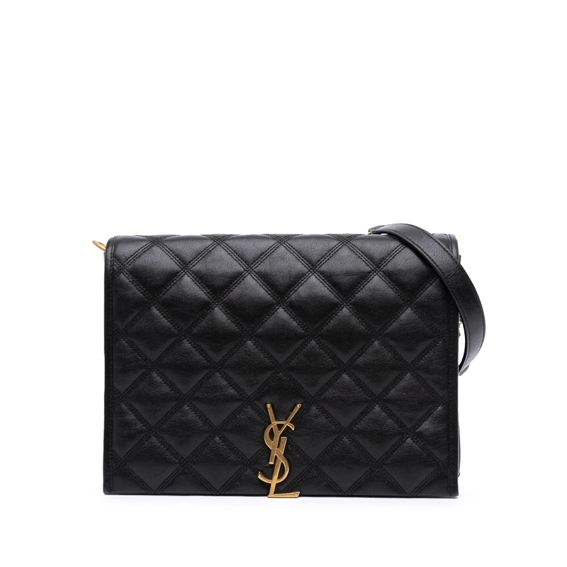 Saint Laurent Pre-Loved Small Quilted Lambskin Becky Chain Shoulder Bag