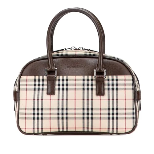 BURBERRY Pre-Loved House Check Canvas Handbag