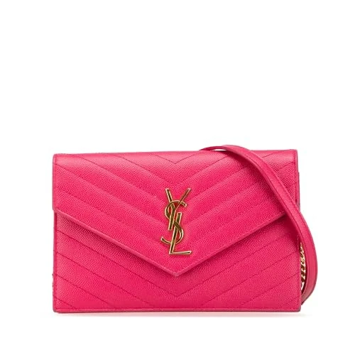 Yves Saint Laurent Pre-Loved Grain De Poudre Cassandre Envelope Chain Wallet Handbag Crossbody Bag