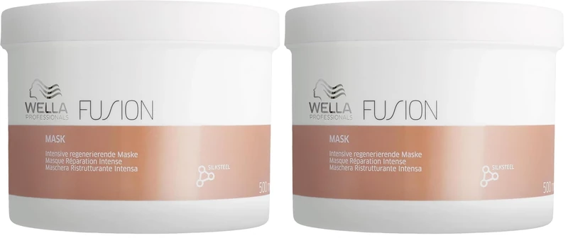 Wella Professionals Fusion Intense Repair, Protection against Hair Breakage and Damage, Professional Hair Care, Hair Mask, 500ml (Pack of 2)