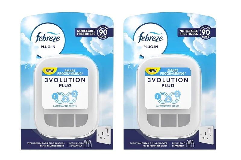 Febreze Plug-in Air (Epished) Freshener Device (Pack of 2) Compatible with 3Vol Refills Continuous Odour Elimination Adjustable for Home Office Bathroom Long-Lasting Freshness (Plug's Only)