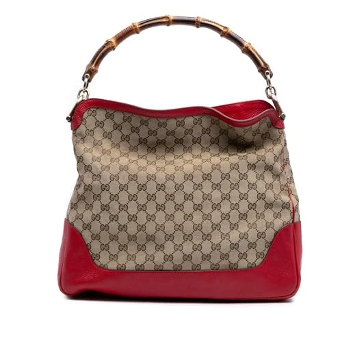Gucci Pre-Loved GG Canvas Bamboo Diana Satchel