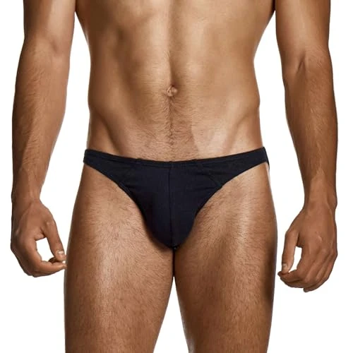Modus Vivendi Underwear, Linen Low Cut Brief, Black, Men's Size M, Pack of 1