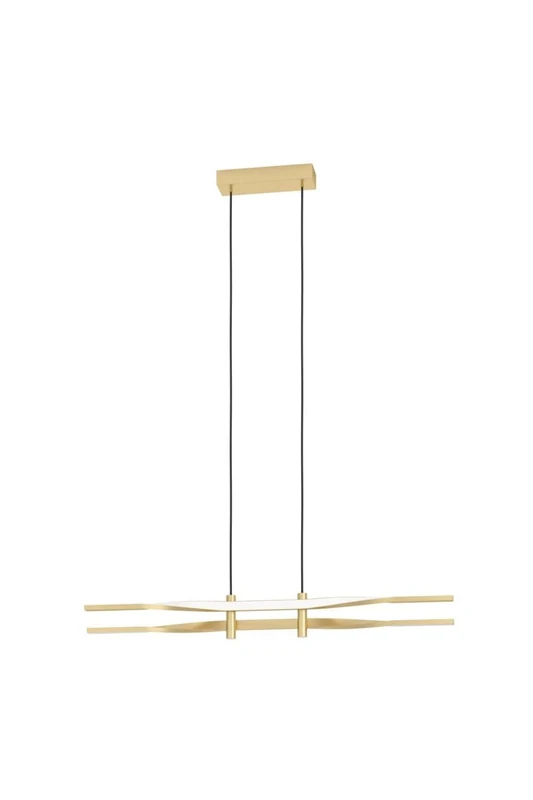 Eglo LED Pendant lamp Colmeal, Rod-Shaped Above Dining Table, Hanging Ceiling Light in Brass Metal, Warm White, Length 76 cm