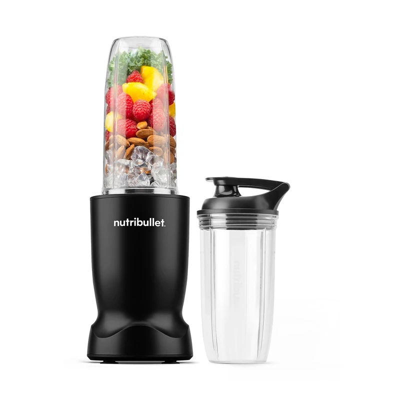 nutribullet Turbo Blender in Black - Powerful 1000W Motor Base & Rapid Extractor Blade - Easily Blends Frozen Fruit, Nuts & Ice - With 700ml & 500ml Cup & Lid to Go - For Smoothies & Juices