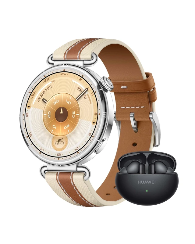HUAWEI WATCH GT 6 41mm Brown + FreeBuds 6i Black, AMOLED Touchscreen, up to 14 days battery life, Cycling, 100+ Sports Mode, iOS & Android Compatible, Emotional Wellbeing