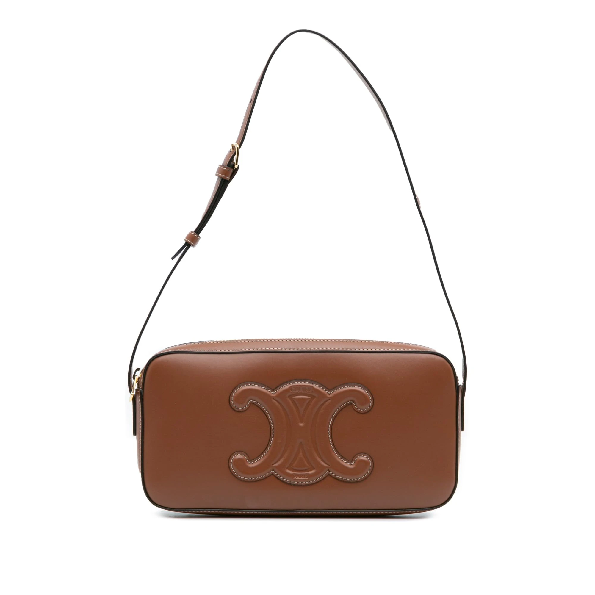 Pre-Loved Mini Calfskin Cuir Triomphe Camera Shoulder Bag