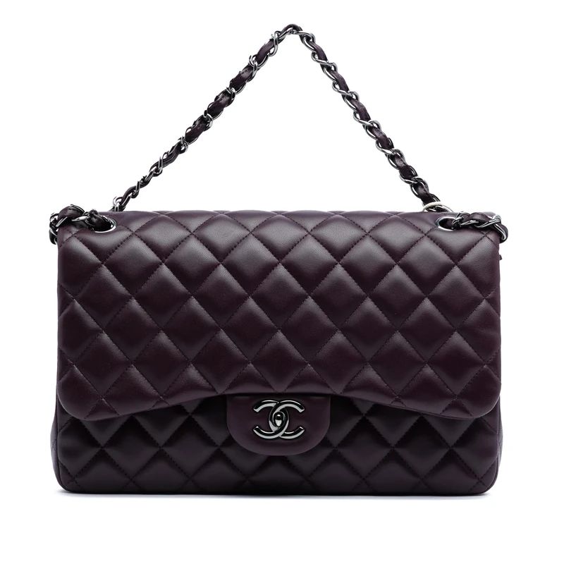 Chanel Pre-Loved Jumbo Classic Lambskin Double Flap Shoulder Bag