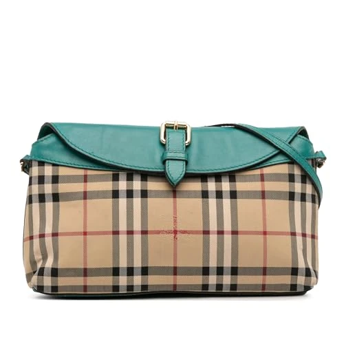 BURBERRY Pre-Loved Haymarket Check Canvas Leah Crossbody