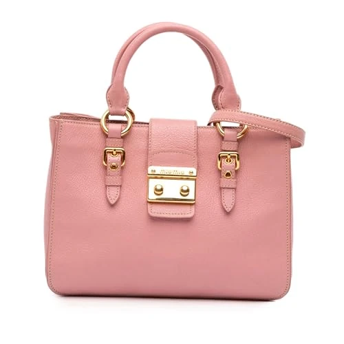 Miu Miu Pre-Loved Goatskin Madras Satchel Handbag