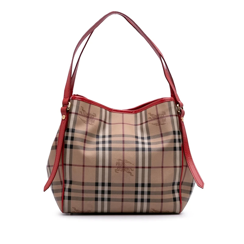 BURBERRY Pre-Loved Small Haymarket Check Coated Canvas Canterbury Tote