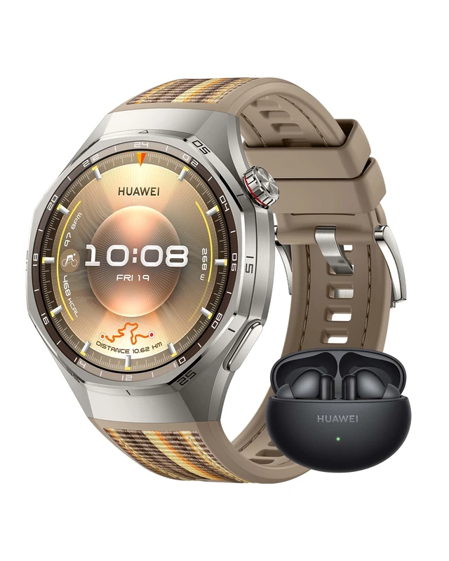 HUAWEI WATCH GT 6 Pro 46mm Brown + FreeBuds 6i Black, 1.47''AMOLED Touchscreen, up to 21 days battery life, Pro-level Cycling, 100+ Sports Mode, iOS & Android, ECG Analysis