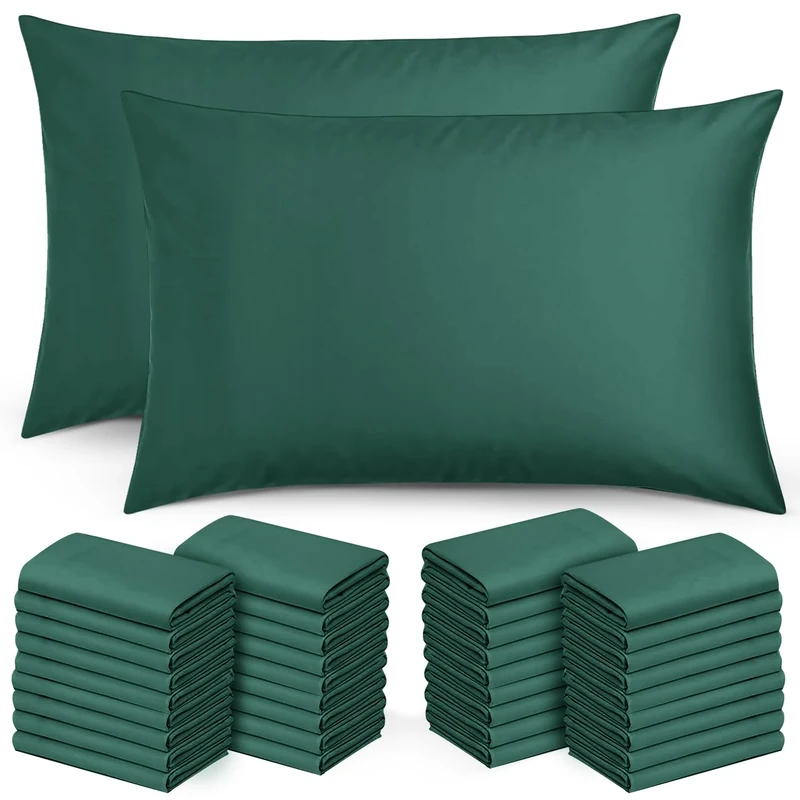 Moonlight Bedding Pillow Cases 50 Pack – Emerald Pillowcases Envelope Closure Super Soft Brushed Microfiber Standard House Wife Pillow Covers, (50 X 75 CM)