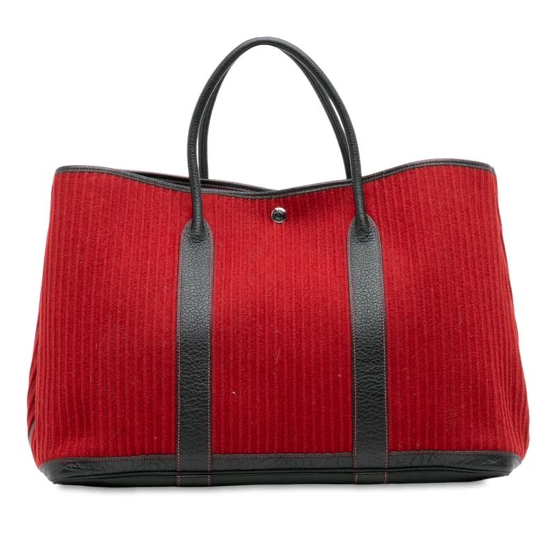 Hermès Pre-Loved Ribbed Wool And Negonda Garden Party Voyage 49 Handbag