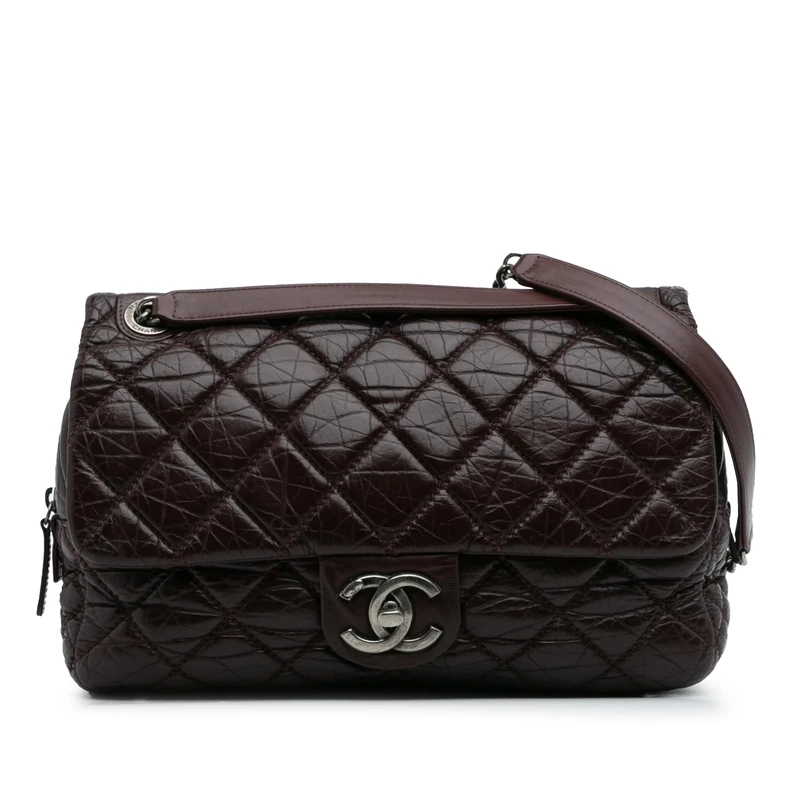 Chanel Pre-Loved Jumbo Quilted Aged Calfskin New Portobello Flap Shoulder Bag