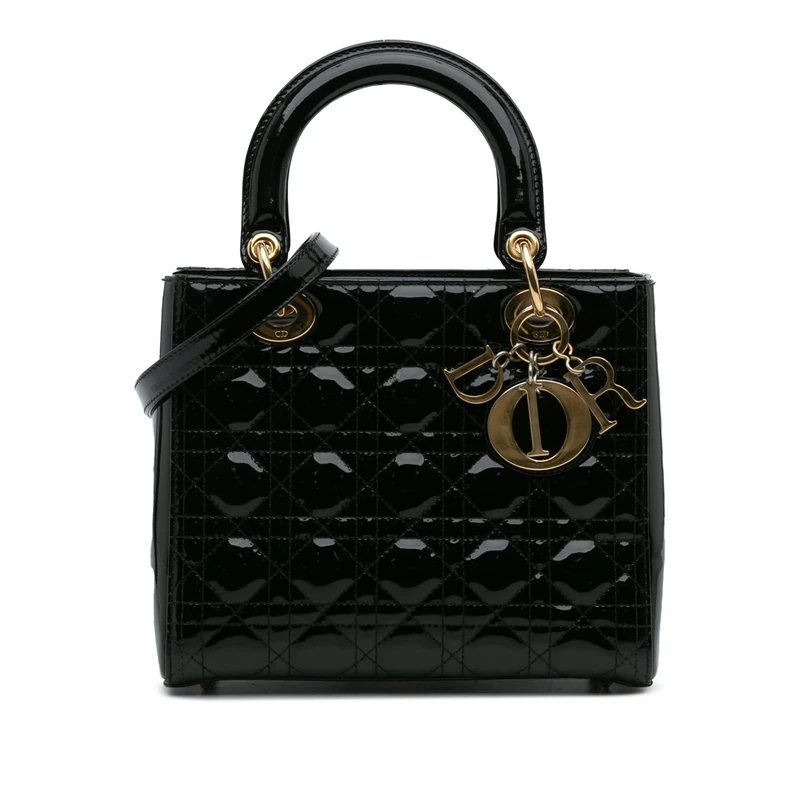 Dior Pre-Loved Medium Patent Cannage Lady