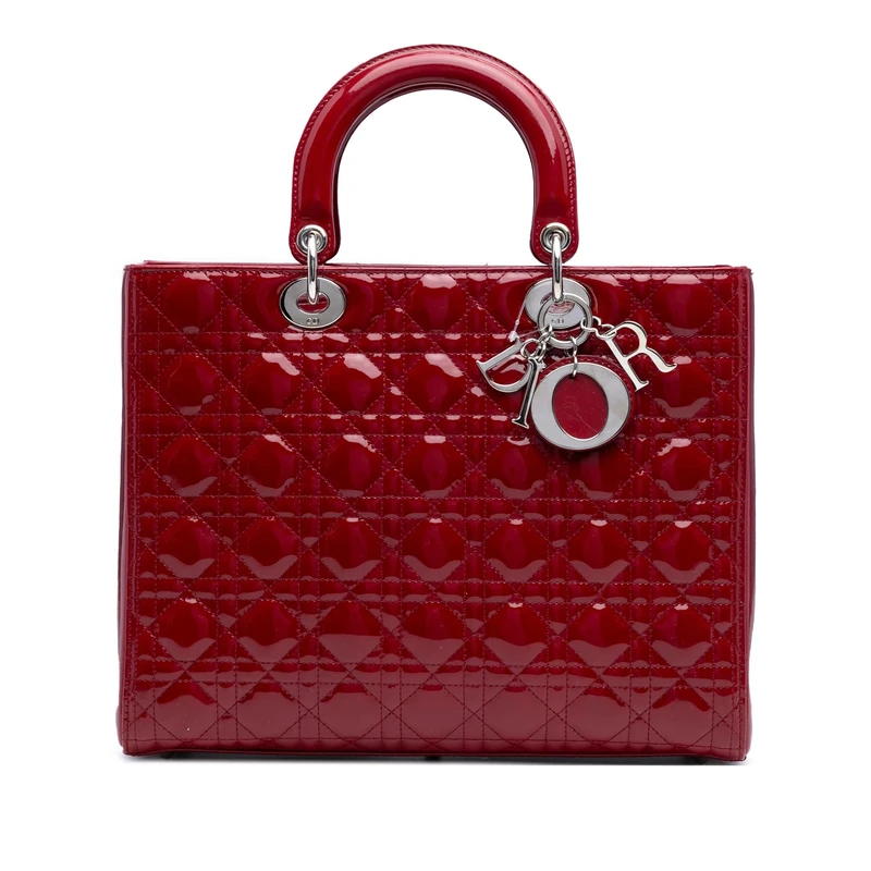 Dior Pre-Loved Large Patent Cannage Lady