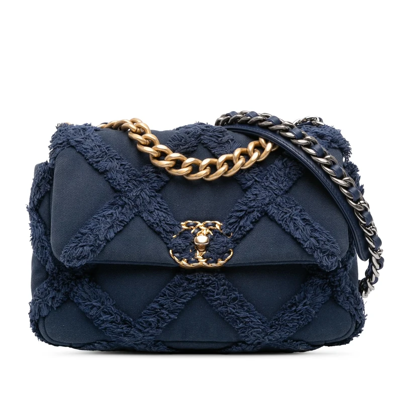 Chanel Pre-Loved Medium Canvas And Cotton 19 Flap Handbag