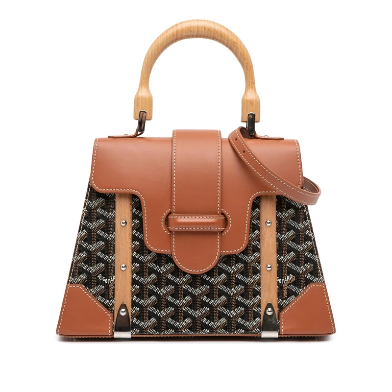 Pre-Loved Goyardine Saigon Structured PM Handbag