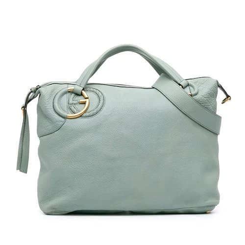 Gucci Pre-Loved Leather Twill Satchel Handbag