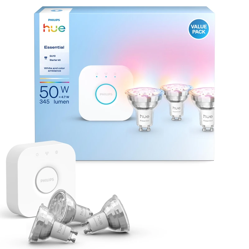 Philips Hue Essential GU10 3-Pack Smart Bulb Starter Set