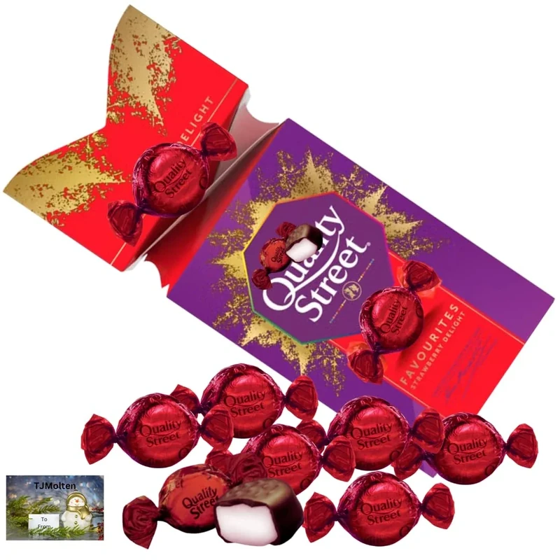 Quality Street Strawberry Creams - Strawberry Quality Street | Dark Chocolate Gift Set | Strawberries & Cream Bouquet | Quality Stret Intrigue truffles | Christmas gifts for her him men women 300g