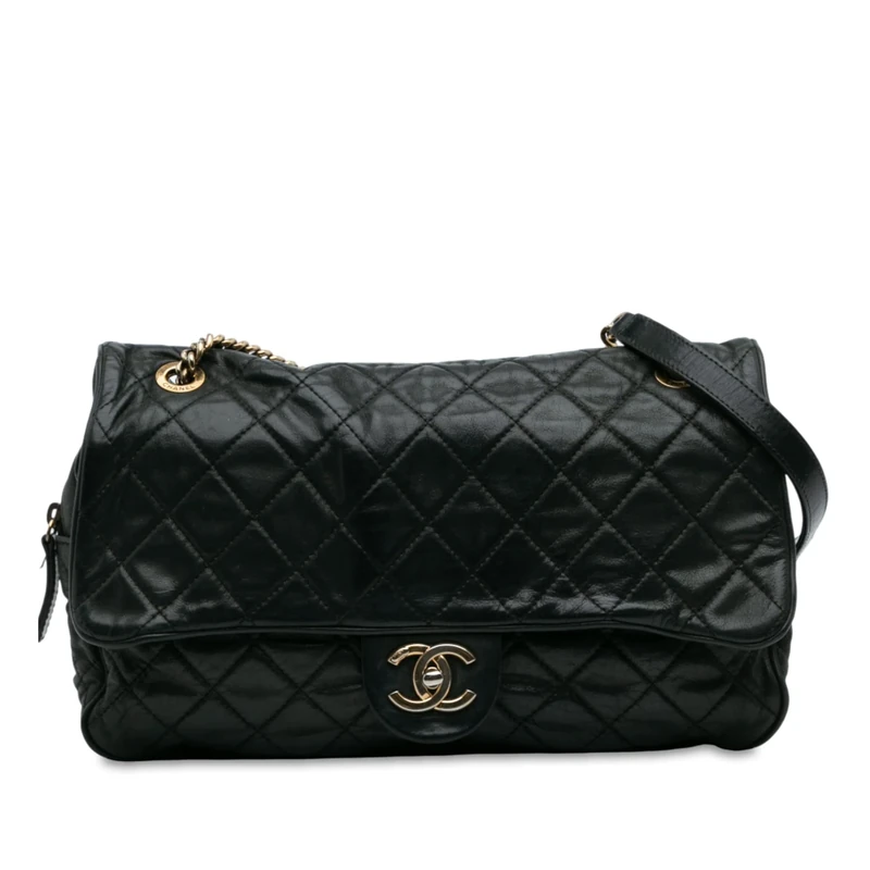Chanel Pre-Loved Large Quilted Iridescent Calfskin Shiva Flap Shoulder Bag