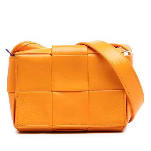 Bottega Veneta Pre-Loved Extra Mini Crinkled Lambskin Intrecciato Cassette Crossbody Bag