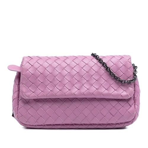 Bottega Veneta Pre-Loved Mini Nappa Intrecciato Expandable Chain Flap Crossbody Bag